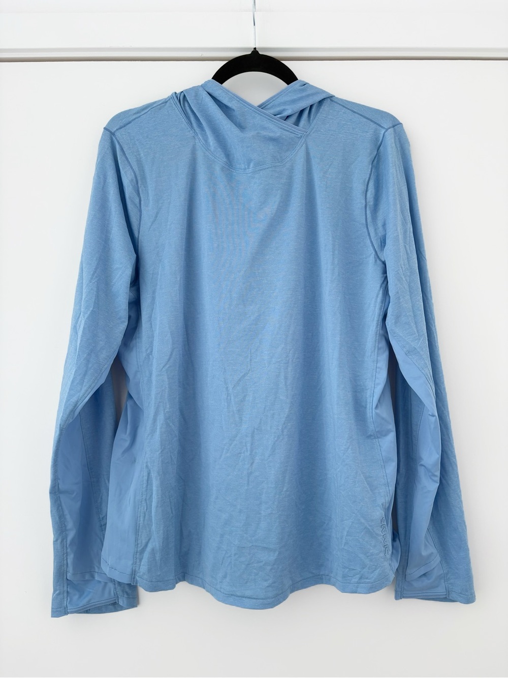 NWOT Simms Light Blue Men's Solarflex Hooded Long-Sleeve Shirt